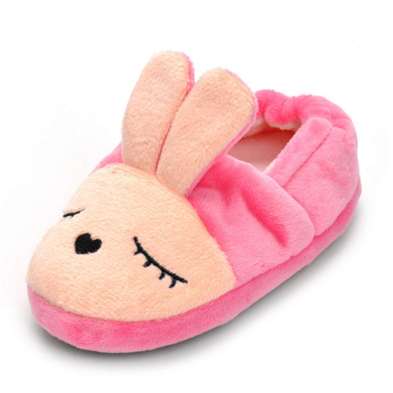 Csfry Baby Girl's Pink Rabbit Slipper US 11-12 - Image 1